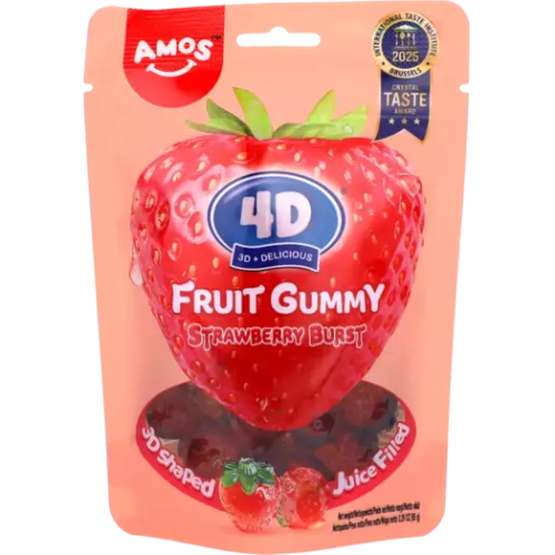4D Fruit Gummy Fraise 65g